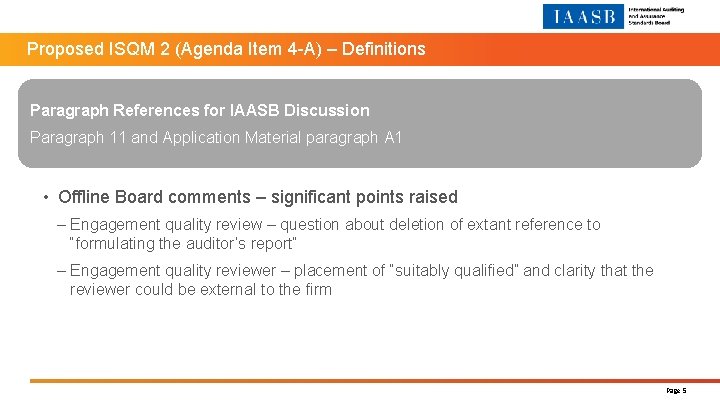 Proposed ISQM 2 (Agenda Item 4 -A) – Definitions Paragraph References for IAASB Discussion