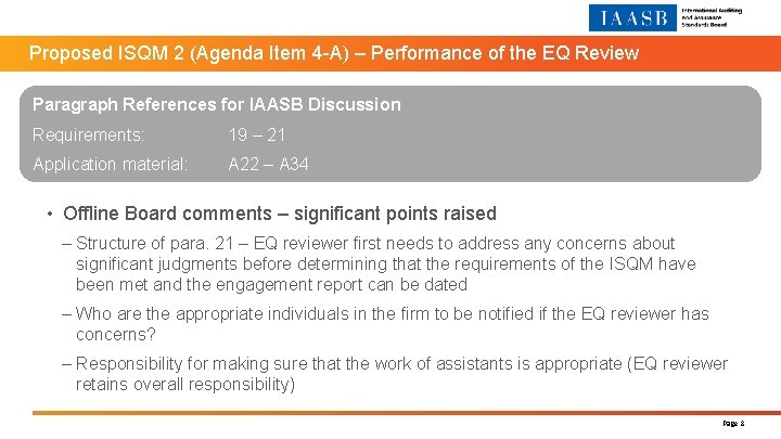 Proposed ISQM 2 (Agenda Item 4 -A) – Performance of the EQ Review Paragraph