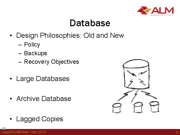 Database • Design Philosophies: Old and New – Policy – Backups – Recovery Objectives Database • Design Philosophies: Old and New – Policy – Backups – Recovery Objectives