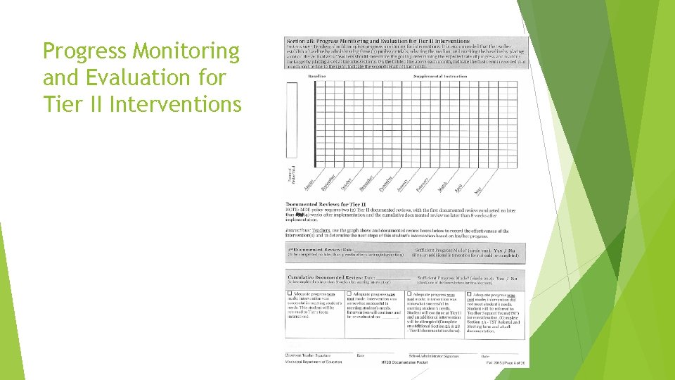 Progress Monitoring and Evaluation for Tier II Interventions 