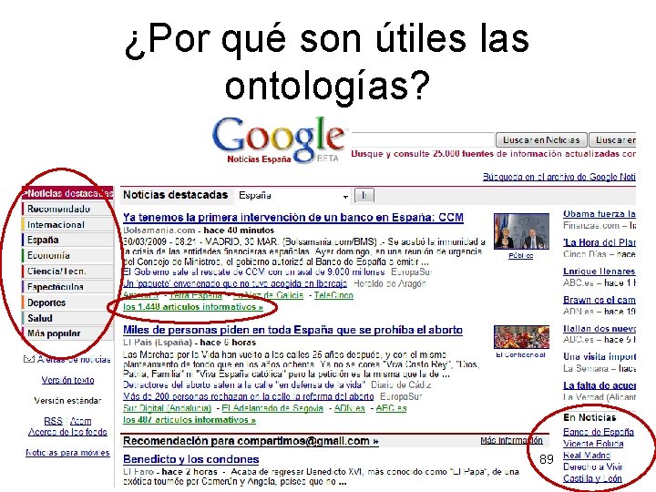 ¿Por qué son útiles las ontologías? 89 