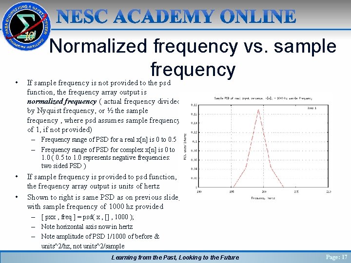  • Normalized frequency vs. sample frequency If sample frequency is not provided to