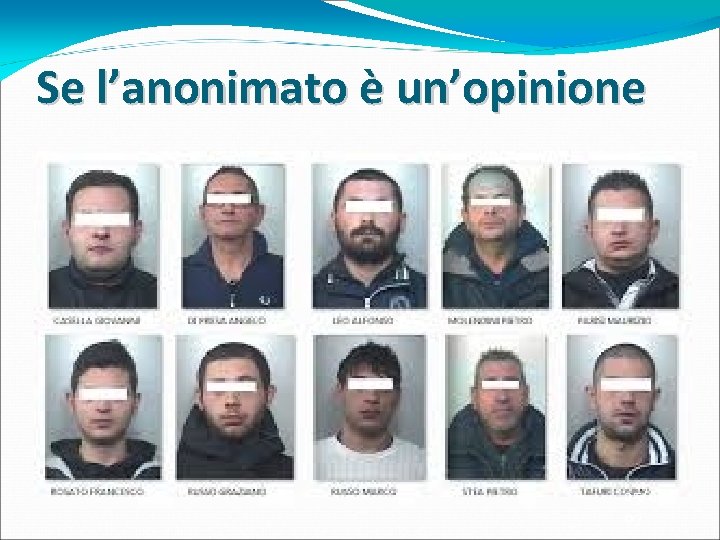 Se l’anonimato è un’opinione 25/03/ 07 Se l’anonimato è un’opinione 25/03/ 07