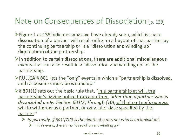 Note on Consequences of Dissociation (p. 138) ØFigure 1 at 139 indicates what we Note on Consequences of Dissociation (p. 138) ØFigure 1 at 139 indicates what we