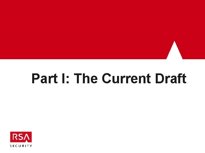Part I: The Current Draft Part I: The Current Draft