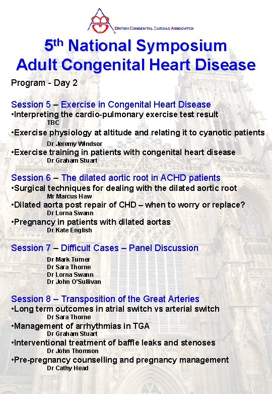 5 th National Symposium Adult Congenital Heart Disease Program - Day 2 Session 5