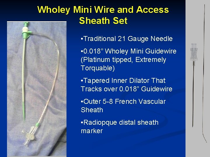 Wholey Mini Wire and Access Sheath Set • Traditional 21 Gauge Needle • 0.