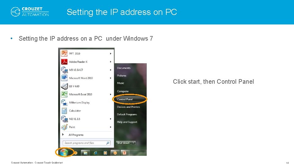 Setting the IP address on PC • Setting the IP address on a PC Setting the IP address on PC • Setting the IP address on a PC
