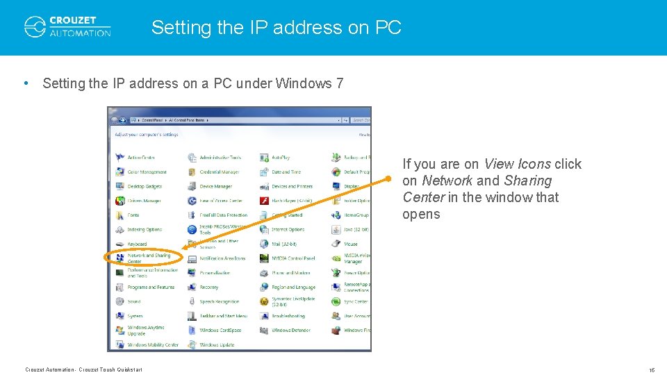 Setting the IP address on PC • Setting the IP address on a PC Setting the IP address on PC • Setting the IP address on a PC