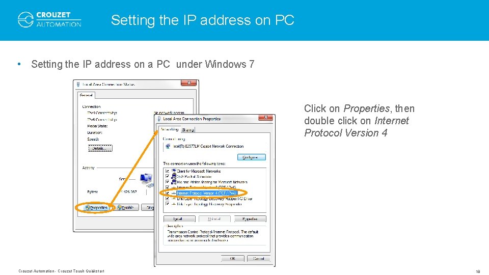 Setting the IP address on PC • Setting the IP address on a PC Setting the IP address on PC • Setting the IP address on a PC