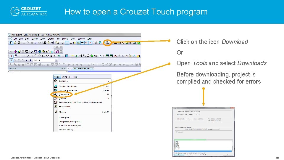 How to open a Crouzet Touch program Click on the icon Download Or Open How to open a Crouzet Touch program Click on the icon Download Or Open