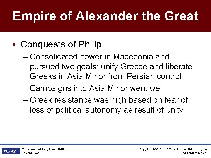 Empire of Alexander the Great • Conquests of Philip – Consolidated power in Macedonia