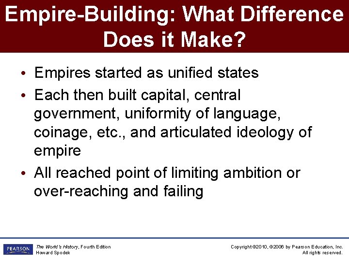 Empire-Building: What Difference Does it Make? • Empires started as unified states • Each