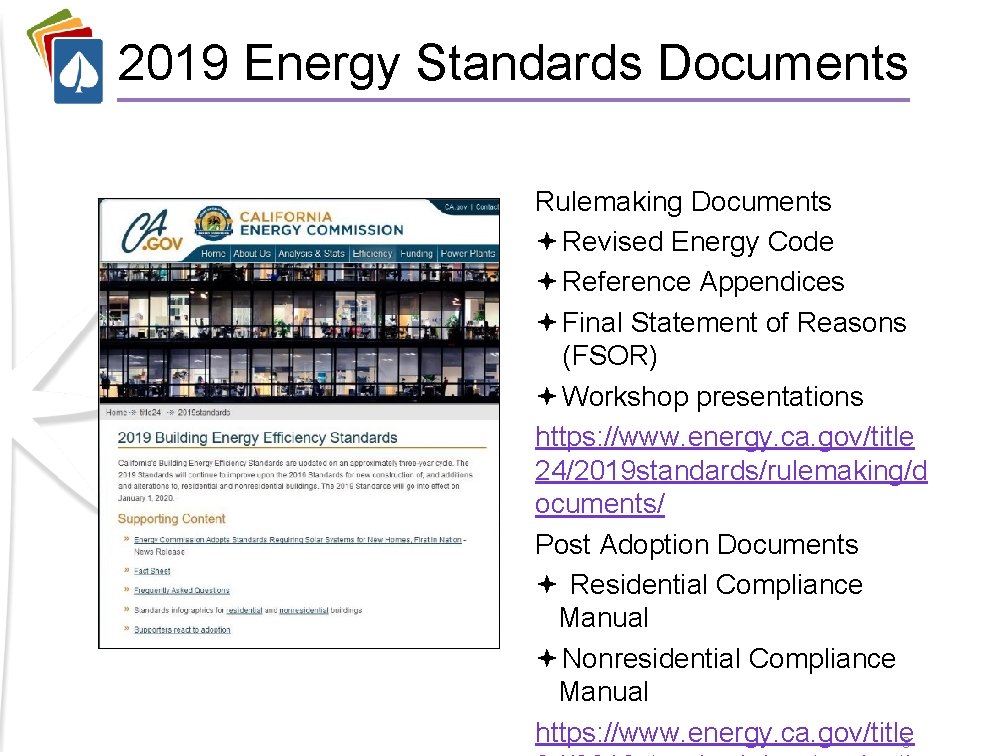 2019 Energy Standards Documents Rulemaking Documents Revised Energy Code Reference Appendices Final Statement of