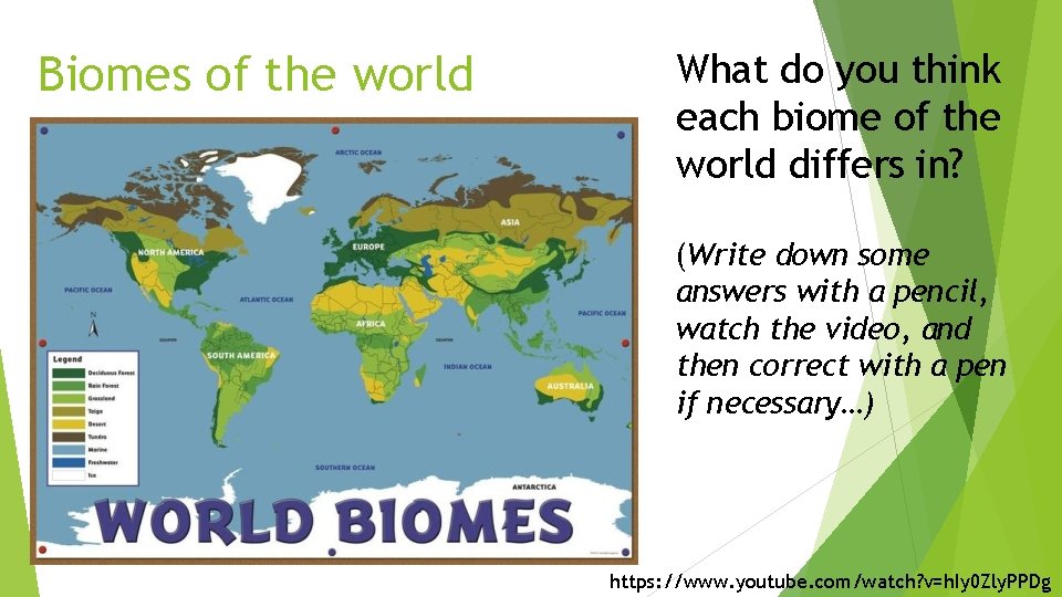 Biomes of the world What do you think each biome of the world differs