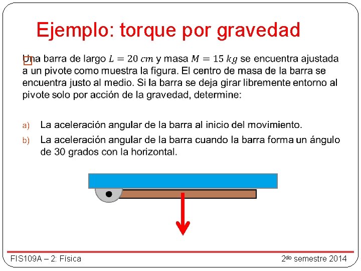 Ejemplo: torque por gravedad � FIS 109 A – 2: Física 2 do semestre