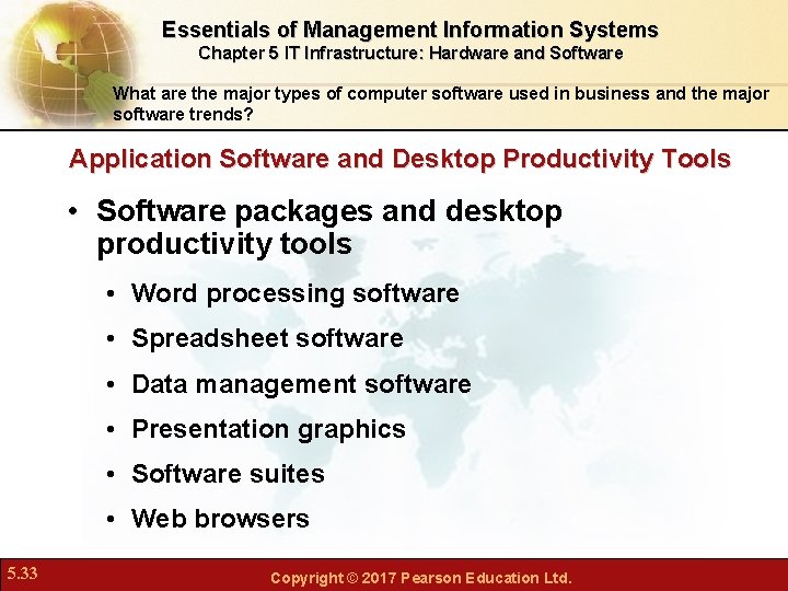 Essentials of Management Information Systems Chapter 5 IT Infrastructure: Hardware and Software What are