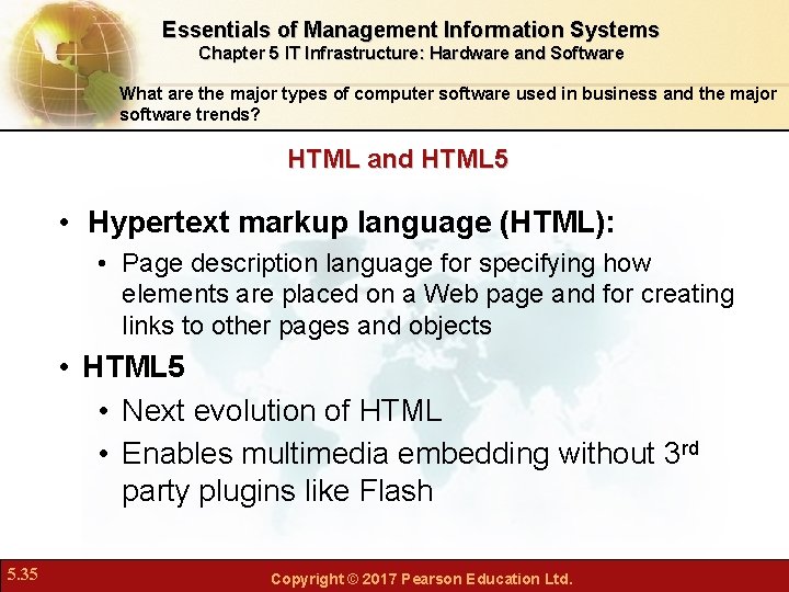 Essentials of Management Information Systems Chapter 5 IT Infrastructure: Hardware and Software What are