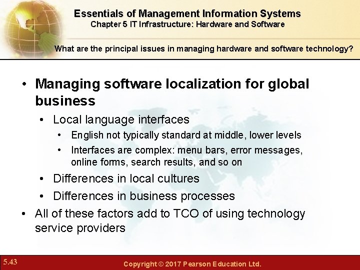 Essentials of Management Information Systems Chapter 5 IT Infrastructure: Hardware and Software What are