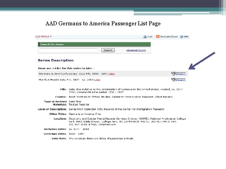 AAD Germans to America Passenger List Page 