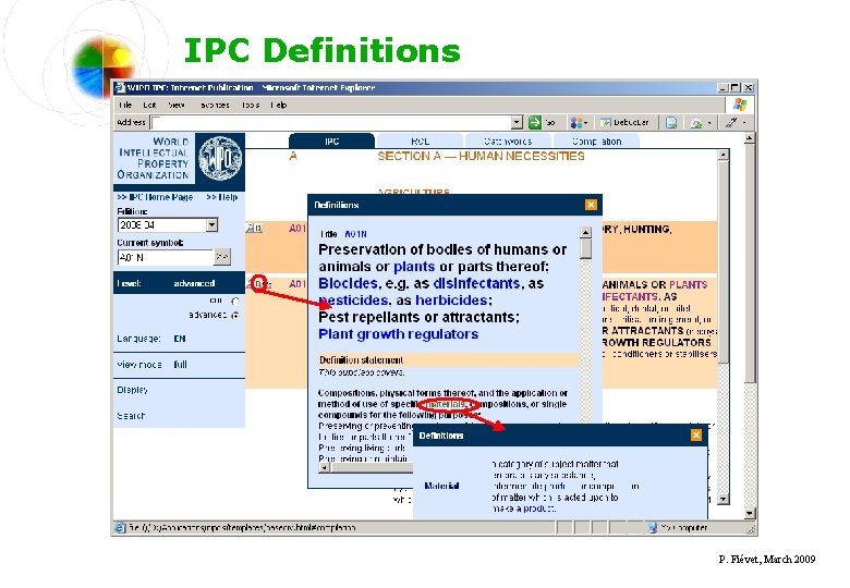 IPC Definitions P. Fiévet, March 2009 