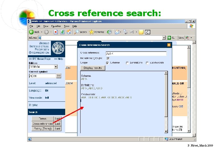 Cross reference search: P. Fiévet, March 2009 