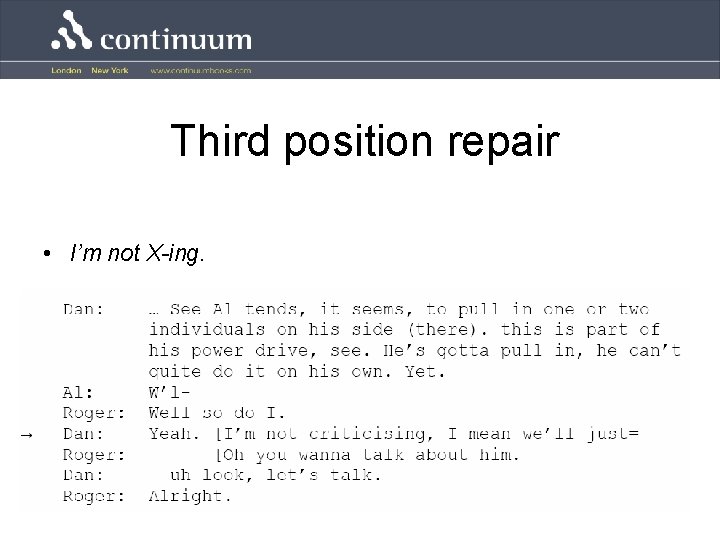 Third position repair • I’m not X-ing. 