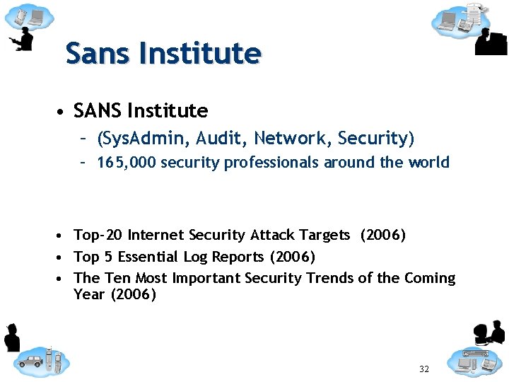 Sans Institute • SANS Institute – (Sys. Admin, Audit, Network, Security) – 165, 000