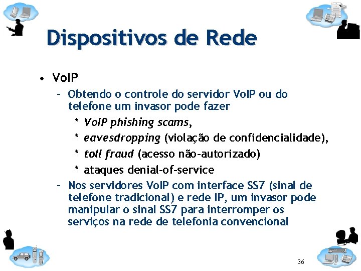 Dispositivos de Rede • Vo. IP – Obtendo o controle do servidor Vo. IP