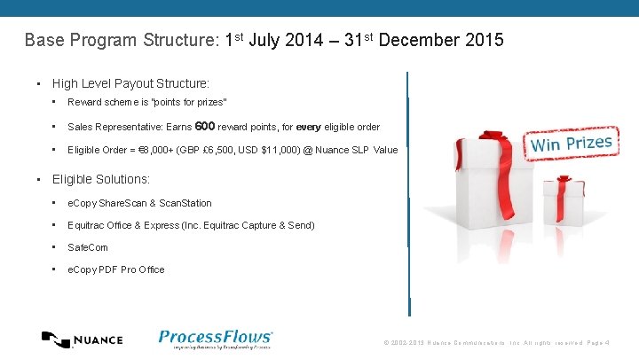 Base Program Structure: 1 st July 2014 – 31 st December 2015 • High Base Program Structure: 1 st July 2014 – 31 st December 2015 • High