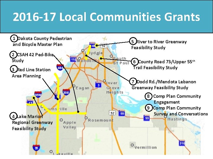 2016 -17 Local Communities Grants 1 Dakota County Pedestrian and Bicycle Master Plan 2