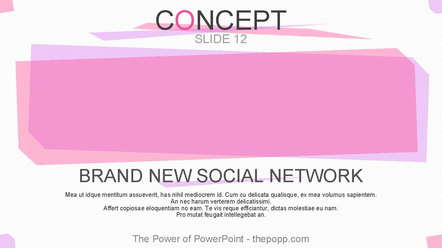 CONCEPT SLIDE 12 BRAND NEW SOCIAL NETWORK Mea ut idque mentitum assueverit, has nihil