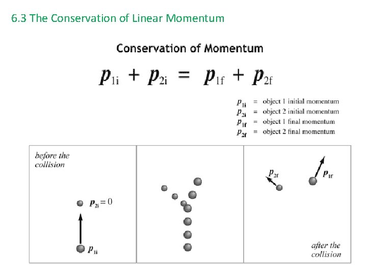 6. 3 The Conservation of Linear Momentum 