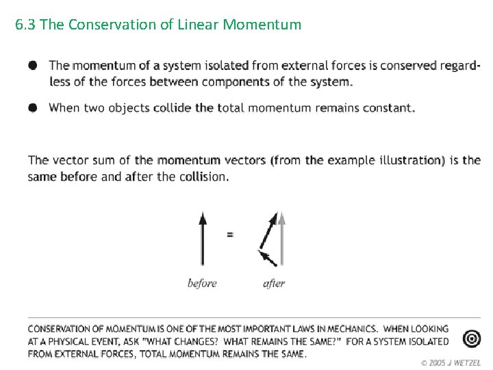 6. 3 The Conservation of Linear Momentum 