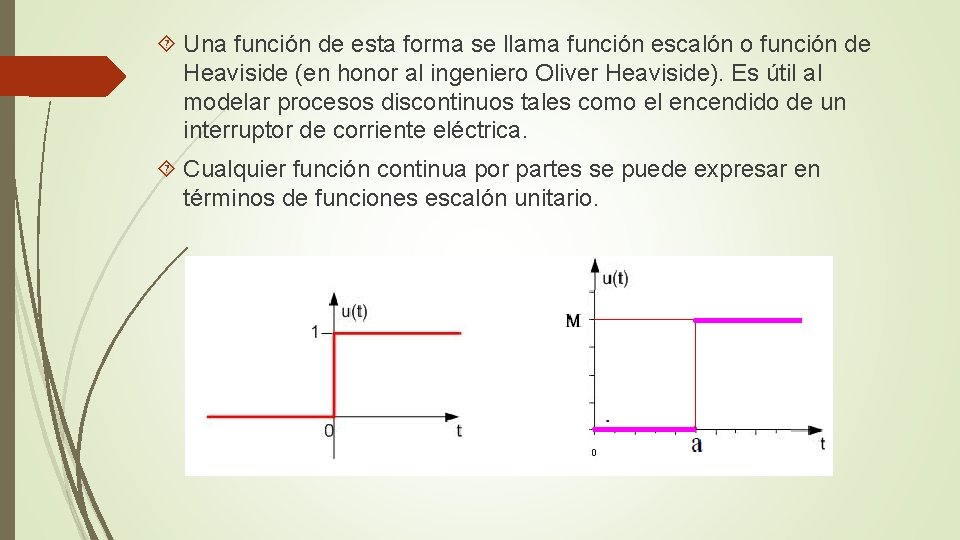  Una función de esta forma se llama función escalón o función de Heaviside