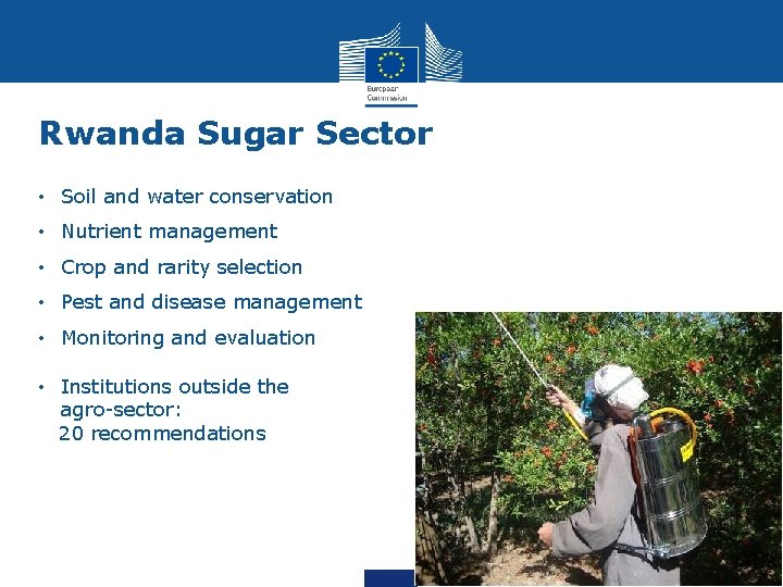 Rwanda Sugar Sector • Soil and water conservation • Nutrient management • Crop and