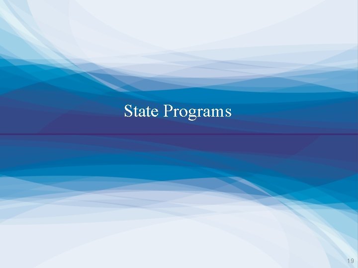 State Programs 19 