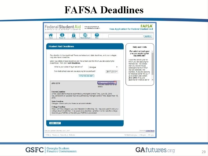 FAFSA Deadlines 29 