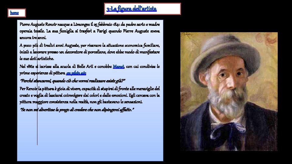 home 3 -La figura dell’artista Pierre Auguste Renoir nacque a Limonges il 25 febbraio