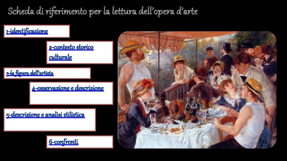 Scheda di riferimento per la lettura dell’opera d’arte 1 -identificazione 2 - 2 -contesto