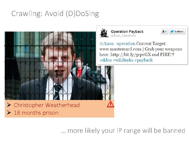 Crawling: Avoid (D)Do. Sing Ø Christopher Weatherhead Ø 18 months prison … more likely