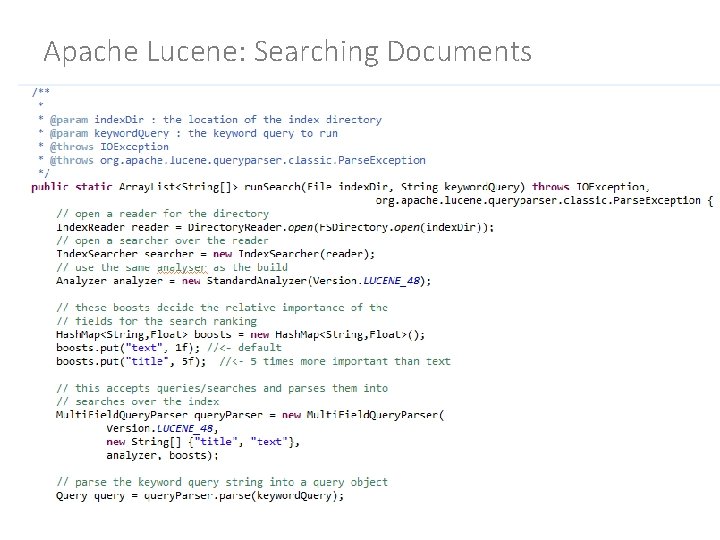 Apache Lucene: Searching Documents 