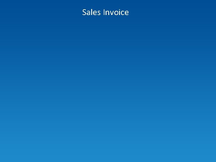 Sales Invoice 
