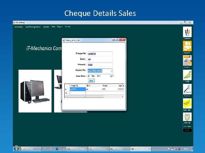Cheque Details Sales 