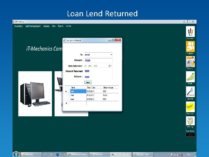 Loan Lend Returned 