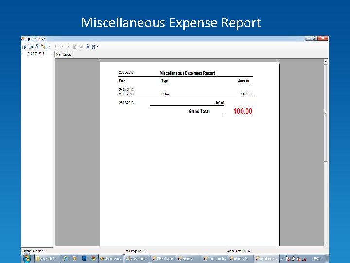 Miscellaneous Expense Report 