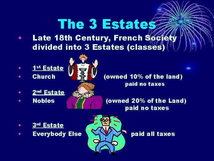 The 3 Estates • Late 18 th Century, French Society divided into 3 Estates