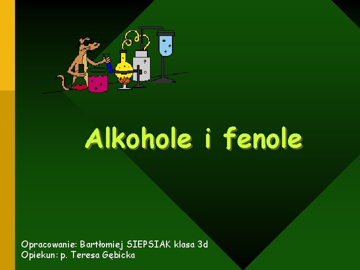 Alkohole i fenole Opracowanie: Bartłomiej SIEPSIAK klasa 3 d Opiekun: p. Teresa Gębicka 
