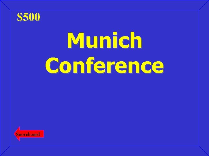 $500 Munich Conference Scoreboard 