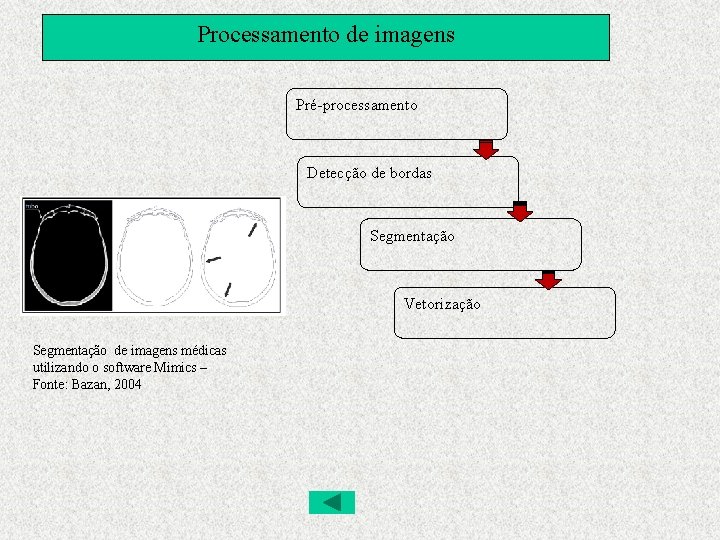 Processamento de imagens Pré-processamento Detecção de bordas Segmentação Vetorização Segmentação de imagens médicas utilizando